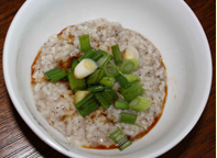 perilla seed congee with few garnishes